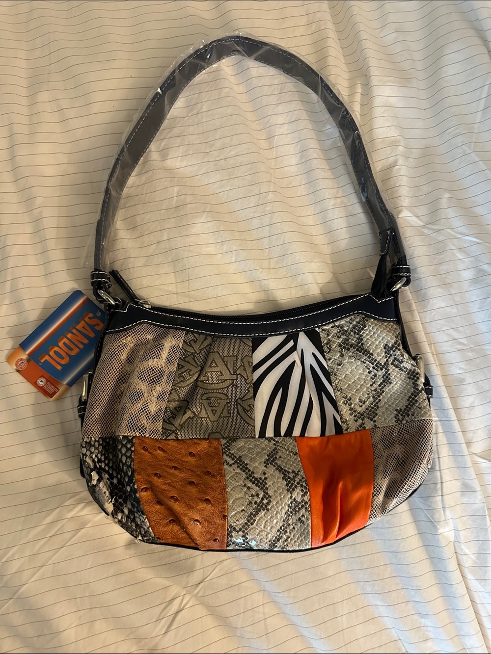 Auburn University Tigers Patchwork & Jacquard Purse by Sandol - EUC